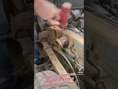 Chevy truck crossmember replacement and frame restoration