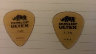 Video thumbnail for Jim Dunlop Ultex 1mm & 1.14mm guitar picks by earthsteward9 Guitar Pick Reviews