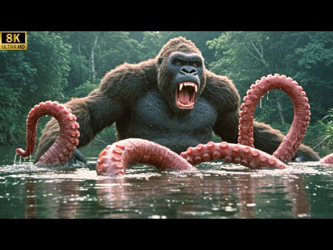 King Kong vs Giant Octopus Fight Scene: Skull Island