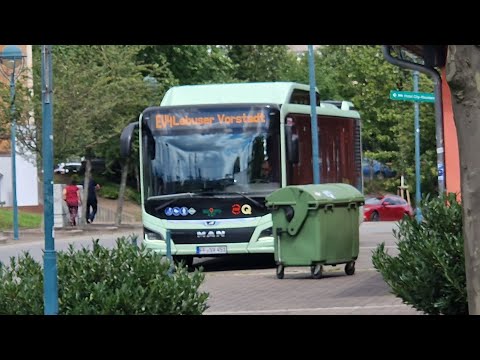 Mitfahrt im kompletten 4 EV von Bahnhof bis Lebuser Vorstadt im MAN Lions City Efficent Hybrid 12c