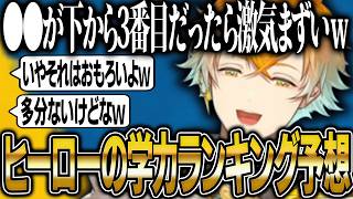 ヒーローの学力テストランキングをガチ予想する宇佐美リト【にじさんじ 新人 切り抜き 宇佐美リト 雑談】
