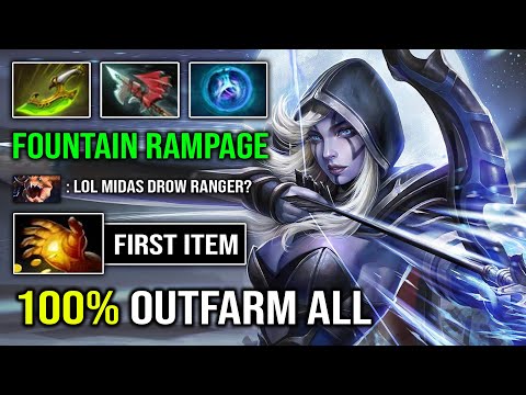 This is How 10K MMR Drow Ranger Outfarm Everyone on the Map with 1st Item Midas Rampage Dota 2