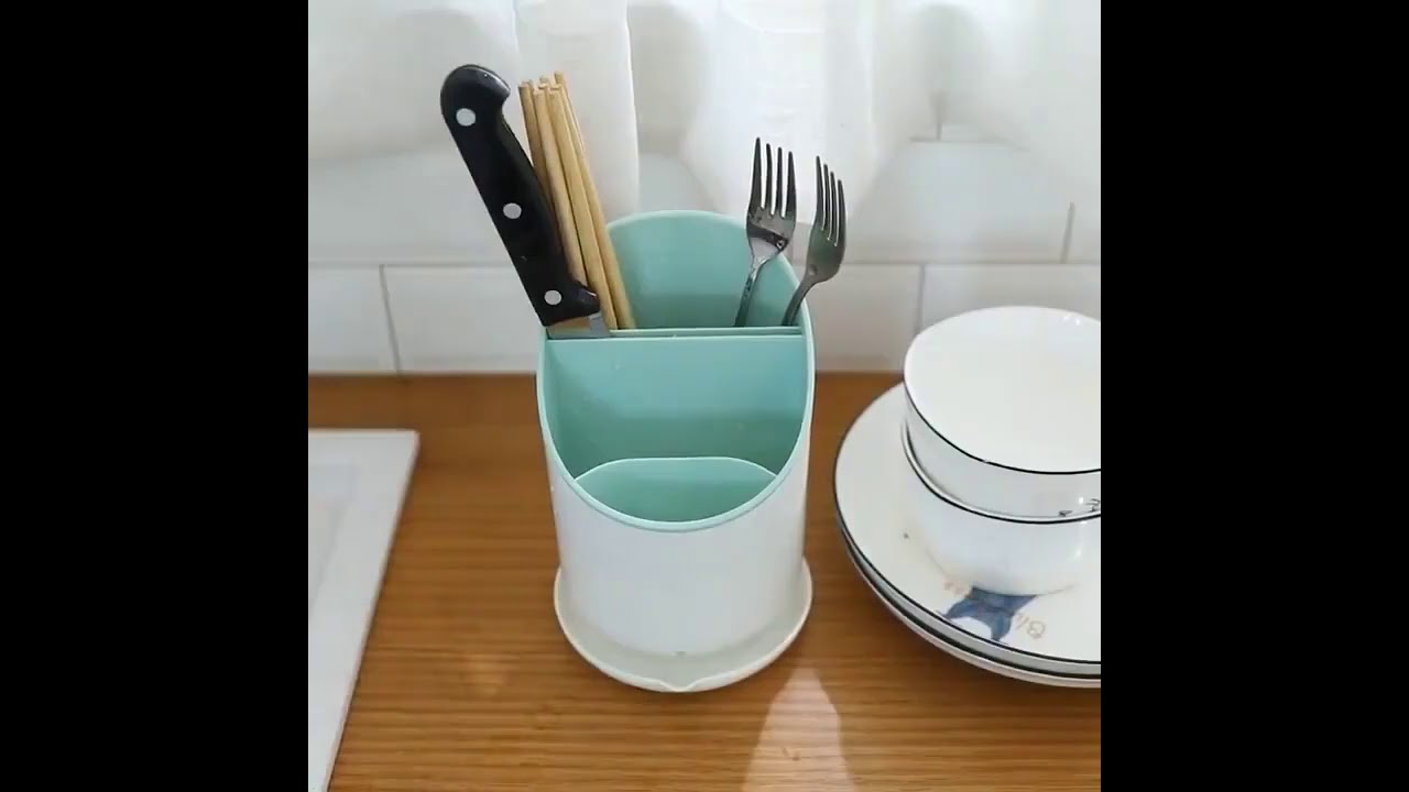 Cutlery Storage Holder Plastic Drainer Drain Containers Drying Rack Tableware Table Knife Spoon Fork