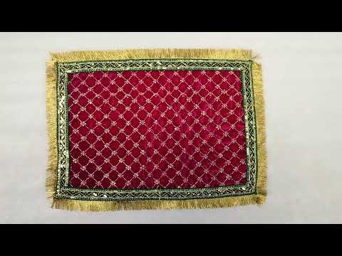 Pooja Aasan Cloth for Deity Mantra Chant Japa - 16x11 inches video