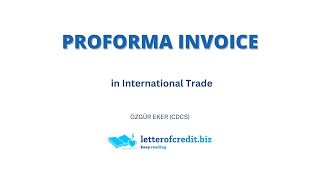Proforma Invoice in International Trade