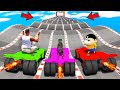 SHINCHAN AND FRANKLIN TRIED THE IMPOSSIBLE CURVY BUMPY ROAD PARKOUR CHALLENGE GTA 5