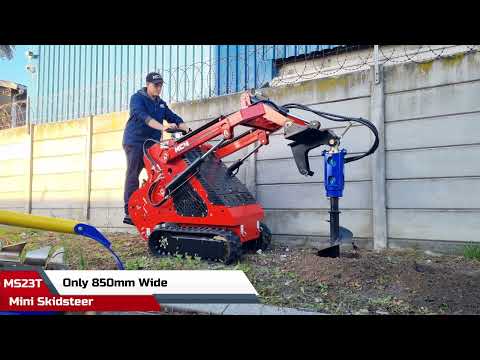 Drill Holes Within Seconds With A Mini Skidsteer/Track Loader