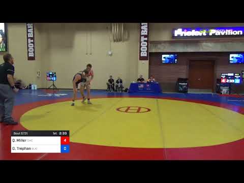 2018 Marine Corps US Open/UWW Junior Freestyle 97 Con 4 - Quinn Miller (CWC) Vs. Owen Trephan (Bla