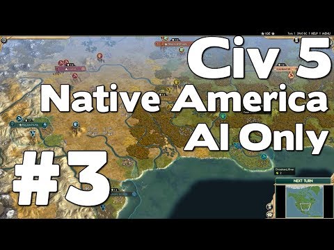Civ 5 Native American AI Only Battle (Civilization V 30 Civ North America Map Battle) #3
