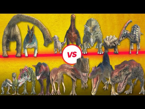 TUG of WAR Carnivore vs Herbivore Dinosaurs - Animal Revolt Battle Simulator