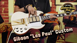 Video thumbnail for Gibson Custom Shop 1963 "Les Paul" Custom Reissue SG | Brothers Break Down by Brothers Guitar Shop