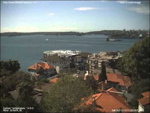 Sydney Webcam Time Lapse for Sat, 13th October 2012