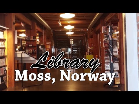 Norway Life: The Library (Bibliotek) of Moss, Norway