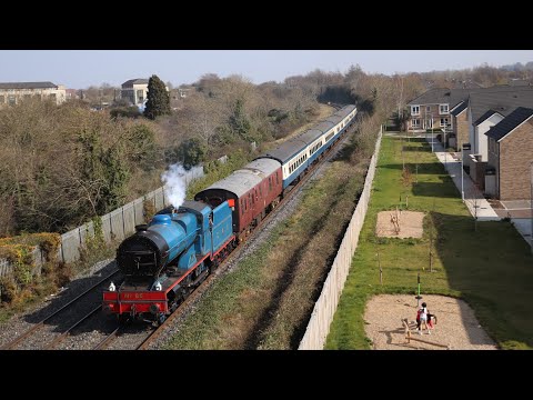 RPSI (Former GNRI) Steam Loco Number 85 Merlin + Cravens passing Porterstown, County Dublin