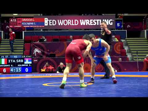 1/8 FS - 57 kg: G. DAVIDOVI (ITA) v. S. KOLOMPAR (SRB)