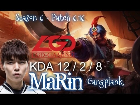 LGD MaRin GANGPLANK vs KARMA Mid - Patch 6.16 KR | League of Legends