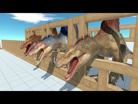 FEEDING THE SPINOSAURUS IN CAGE - Animal Revolt Battle Simulator