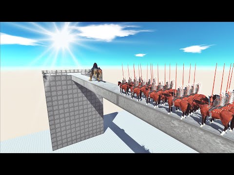 Spinosaurus Vs Army on the Sky Bridge | Epic Battle | Animal Revolt Battle Simulator