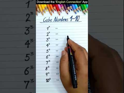 Cube Numbers 1 to 10 ~ Vidyaसा Maths #shorts #AShortADay