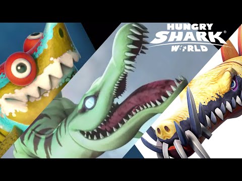 DRAGO , LEO & SHARKELEON ALL MOVIES COMPILATION - Hungry Shark World 10th