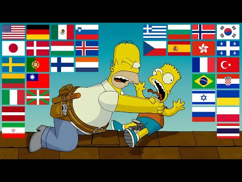 "HOMER CHOKES BART" in different languages