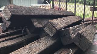 OldGuyDIY Manual 250 Pound Railroad Tie Unload & Stack Technique. Gravity & Leverage Are Your Friend