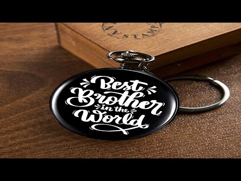 GT Gala Time Best Bro in World Theme Pocket Watch Key Chain