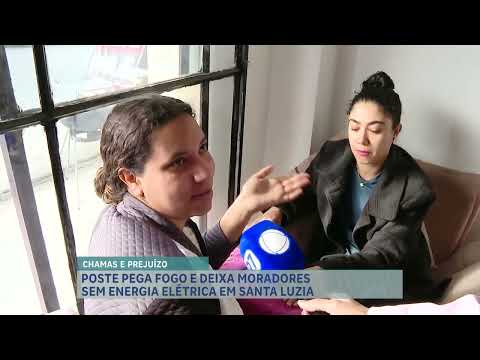 Poste pega fogo e deixa moradores sem energia elétrica em bairro de Santa Luzia, na Grande BH