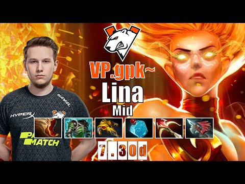 Lina Mid | VP.gpk~ | SUPER INSANE 7.30D LINA 17 KILLS | 7.30d Gameplay Highlights
