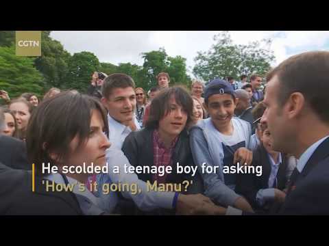 "Manu" Macron egged and beaned