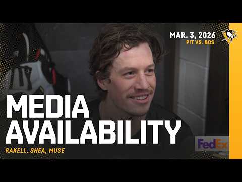 Rakell, Shea, Muse Media Availability (3.3.26) | Pittsburgh Penguins