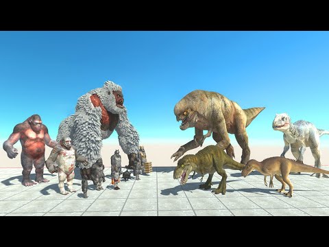 Distortus Rex Team vs Mutant Primates Team - Animal Revolt Battle Simulator