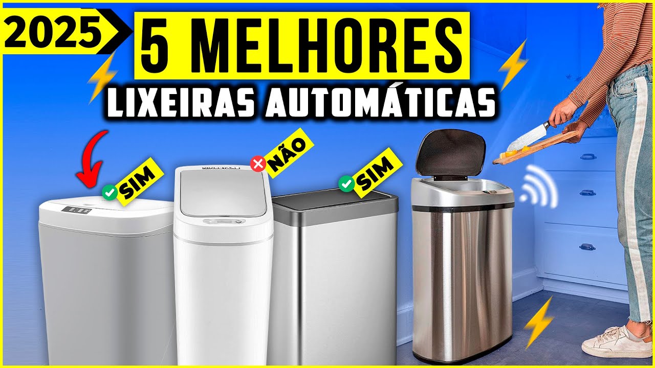 As 5 Melhores Lixeira Automatica Em 2024! // Tem Boa e Barata, 7 Litros, 50 Litros e Outras.