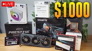 Live Building $1000 Gaming PC! ALSO BIG ANNOUNCEMENT!!