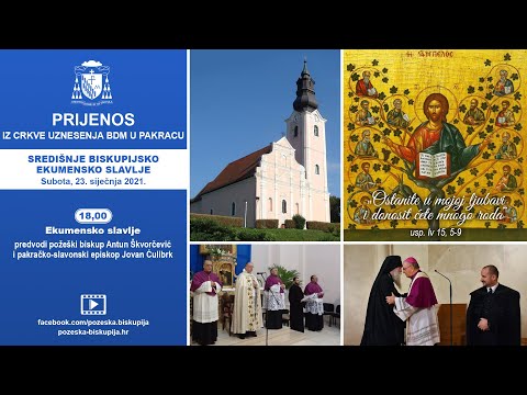 Snimka prijenosa središnjeg biskupijskog ekumenskog slavlja u Pakracu