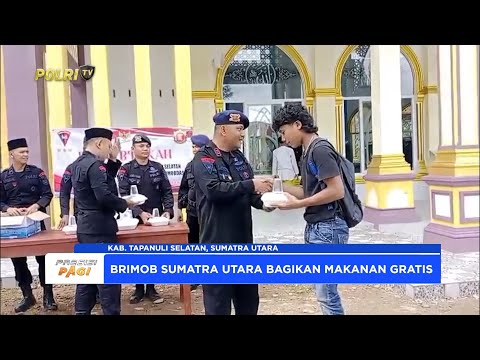 BRIMOB SUMATRA UTARA TEBAR KEBAIKAN DI DESA MARISI