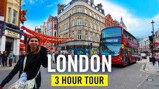 3 Hour Central London Walking Tour 2025 4K – Tower Bridge | Oxford Street | Leicester Sq