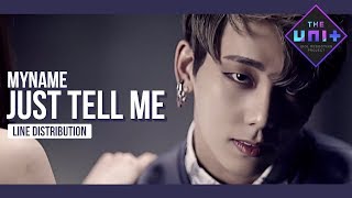 MYNAME - Just Tell Me Line Distribution (Color Coded) | 마이네임 - 딱 말해