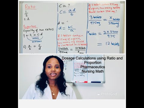 Using Ratio and Proportion in Pharmaceutical/Dosage Calculations for Pharmacy/Nursing Students