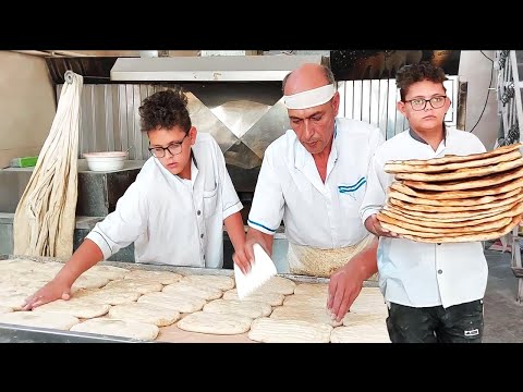 Baker Family in Iran | Father and Two Sons Bake 3000 Barbari Bread Daily