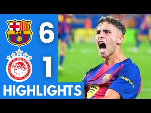 Barcelona vs Olympiacos (6-1) Highlights | UEFA Champions League 2025/26