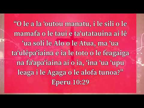 Tau’i o le ta’u le paia ina le toto o Iesu