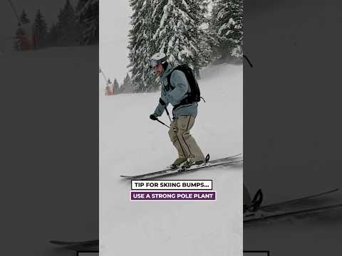 Skiing Bumps is difficult - make use of a strong pole plant to help with stability #ski #skiing