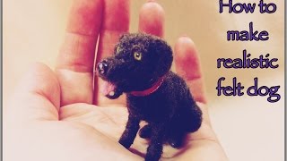 How to make realistic felt Labrador Dog* Needle felting* Dollhouse Miniature*