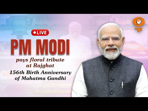 Prime Minister Narendra Modi pays floral tributes to Mahatma Gandhi on his 156 Birth anniversary at Rajghat