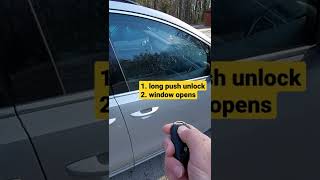 Automatic car window opening using a unlock button on a car remote key.