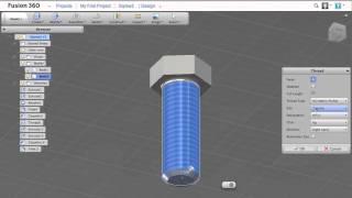 Download the video "Autodesk Fusion 360 tutorial: screw with threads"