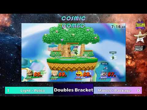 Cosmic Combo Smash 4 2v2: Light (Fox) + Pelca (Cloud) vs. PACkageFruits (Pac-Man) + Marcel (Mario)