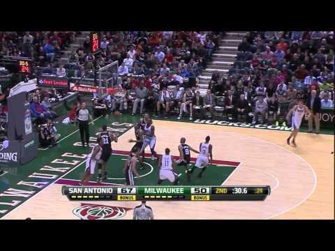 John Henson highlights vs San Antonio Spurs - 20 pts, 9 reb, 3 ast, January 2nd, 2013