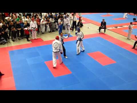 ITF World Cup Brighton 2012 - +80kg Sparring - Steven Legrow (CAN) VS Marten Lange (DEU)